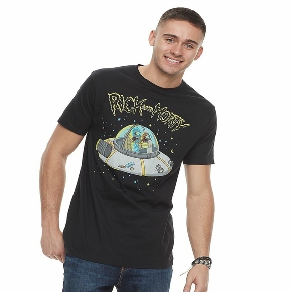 Men's Rick & Morty Short Sleeve Black Tee - Size XL - Picture 1 of 6